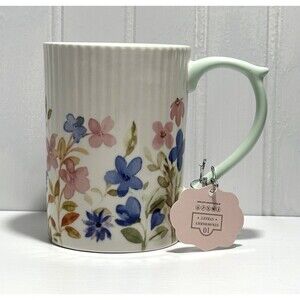 10 Strawberry Street Lylah 16 Oz Floral Ceramic Coffee Tea Mug